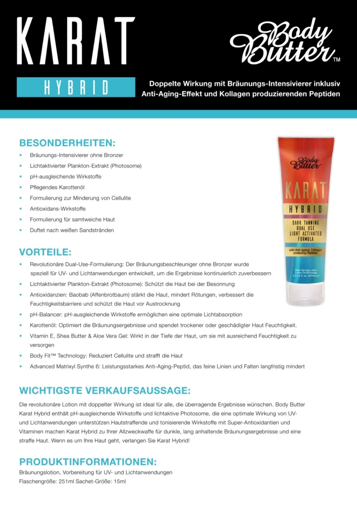 Body Butter KARAT Hybrid Tanning Lotion RUHA