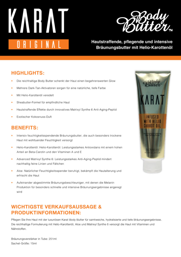 Flyer von Karat Original Body Butter