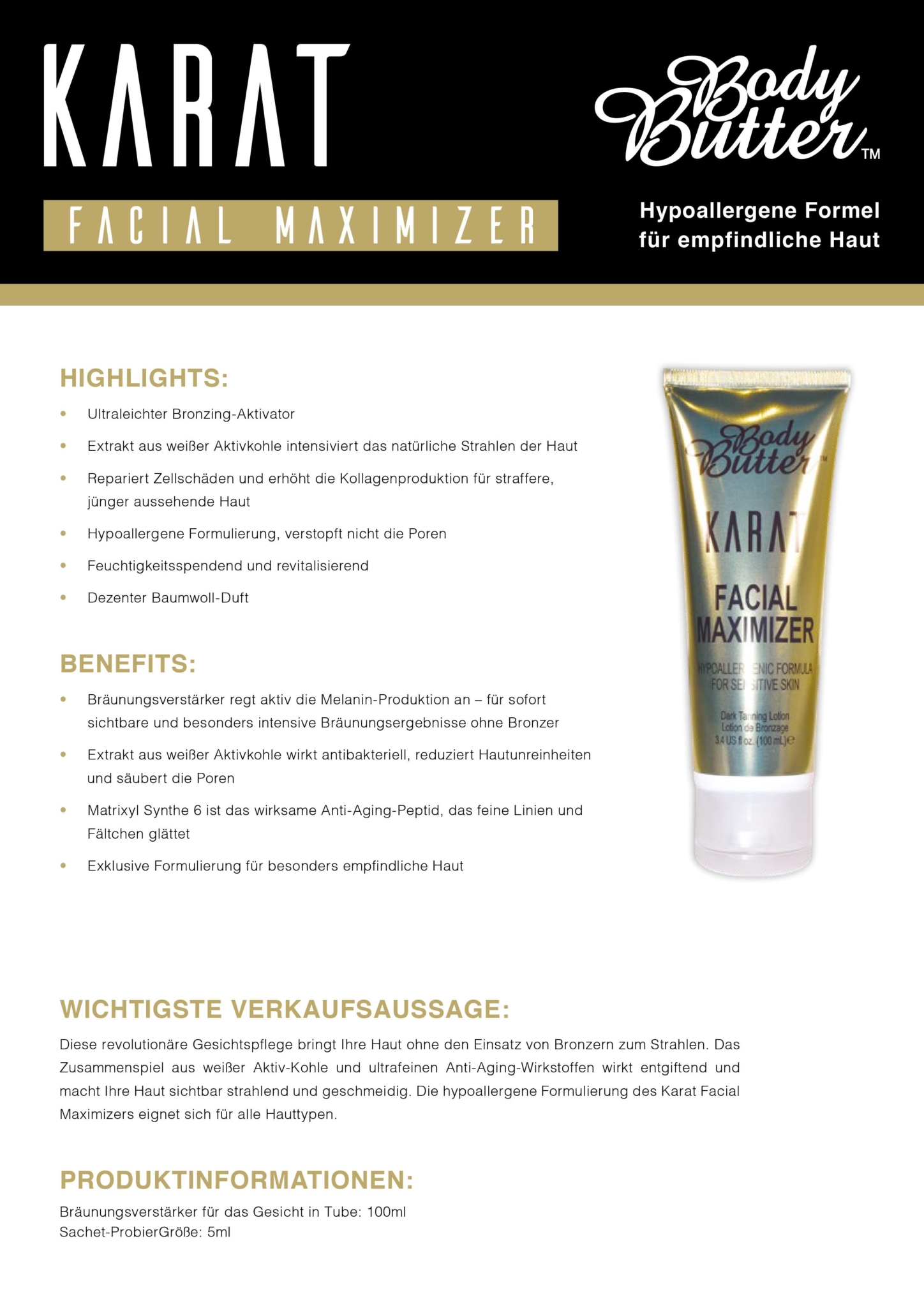Body Butter KARAT Facial Maximizer 100 ml RUHA